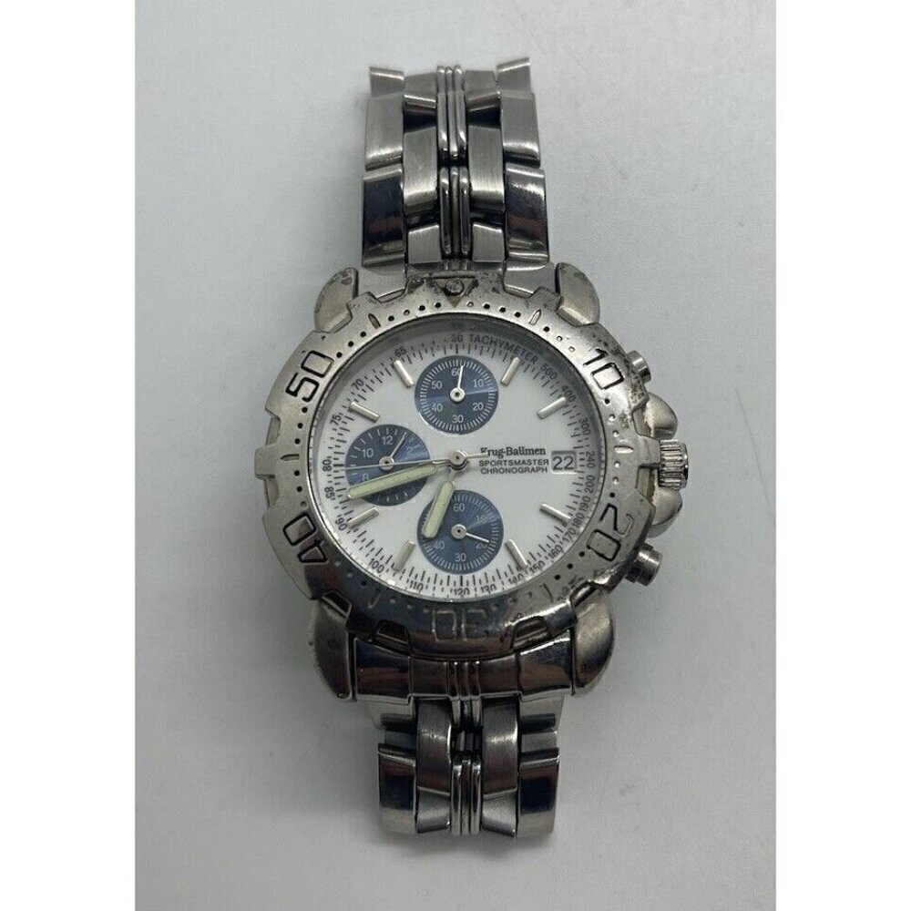 Krug-Baumen Sportsmaster Chronograph Men's Watch Date Tachymeter 7186G WR 3ATM